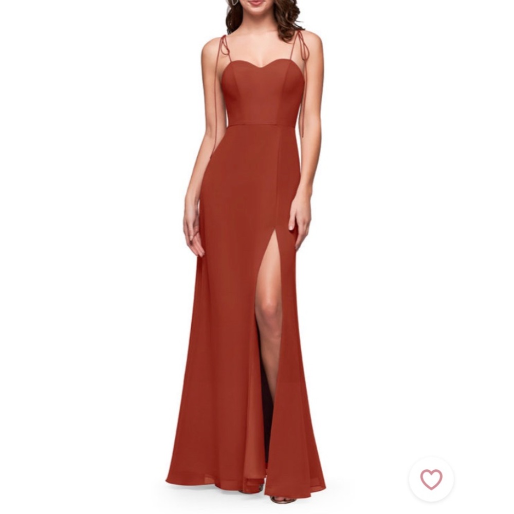 Azazie Rosey Rust Bridesmaid Dress size 0
